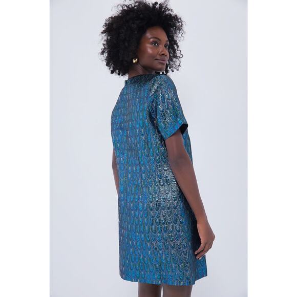 Pomander Place Blue and Green Mini Dress - Picture 2 of 7